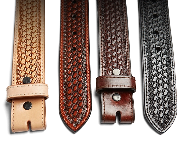 Crafting Elevated Style: Hand-Tooled Leather Belts, Full Grain Leather Lined (4 Models, 4 Colors)