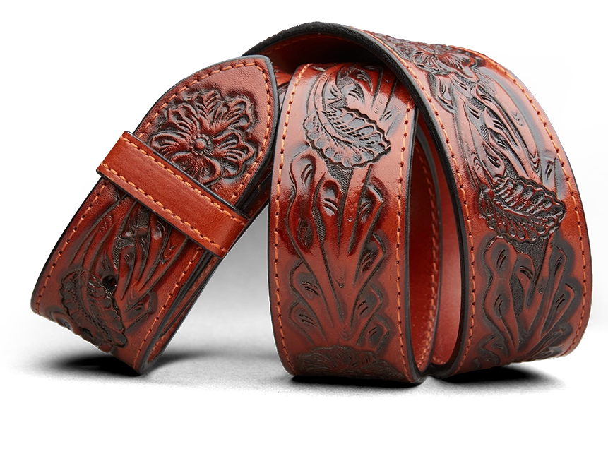 Hand-Tooled Double-Lined Leather Belts